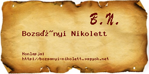 Bozsányi Nikolett névjegykártya