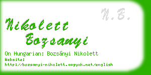 nikolett bozsanyi business card